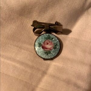 Vintage Floral Brooch with Bow